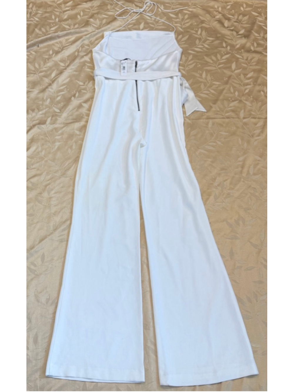 Alice + Olivia White Primrose Cowl Neck Jumpsuit, Off White - Picture 6 of 9